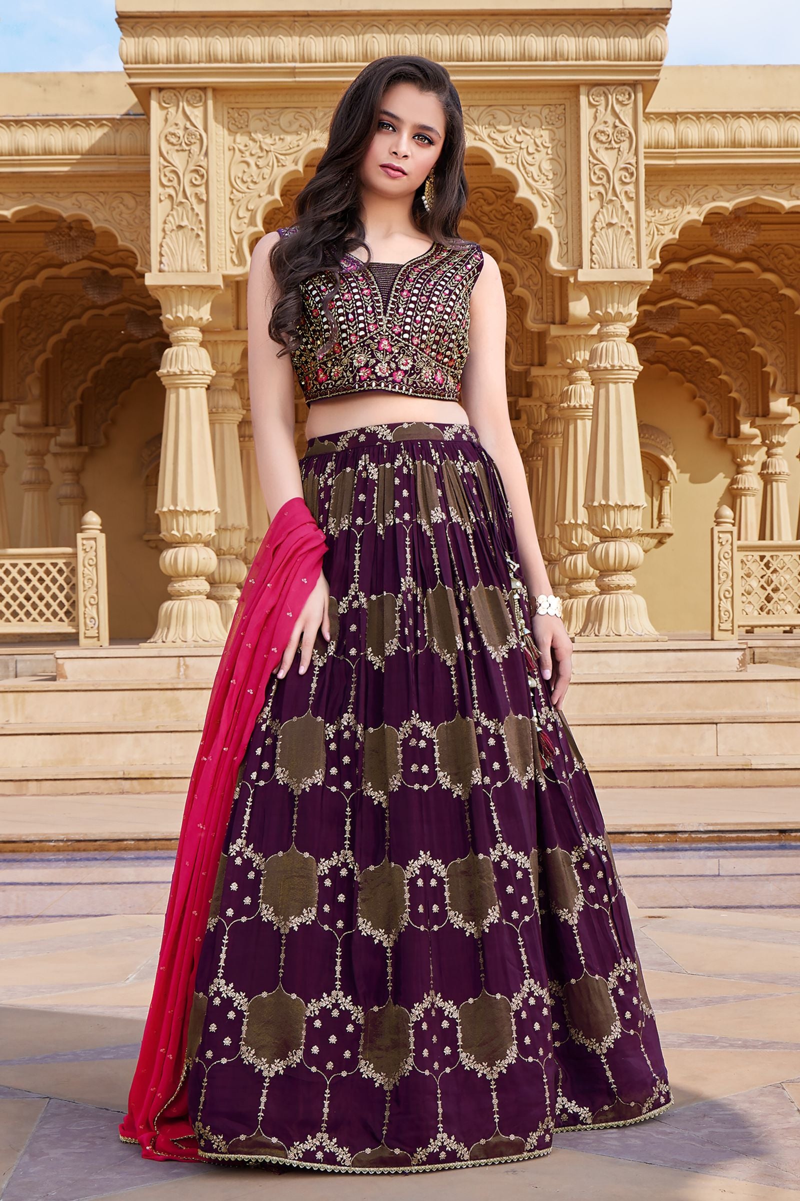 Buy Party Wear Blue Embroidery Work Viscose Ready To Wear Lehenga Choli  Online From Surat Wholesale Shop.